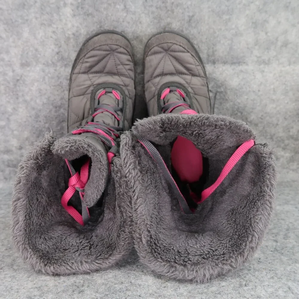 Columbia Shoes Youth 5 Boots Winter Snow Minx Waterproof Lace Up Insulated Grey